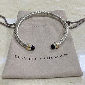 NWOT David Yurman Classic Black With Sterling Silver Gold Cuff Bracelet